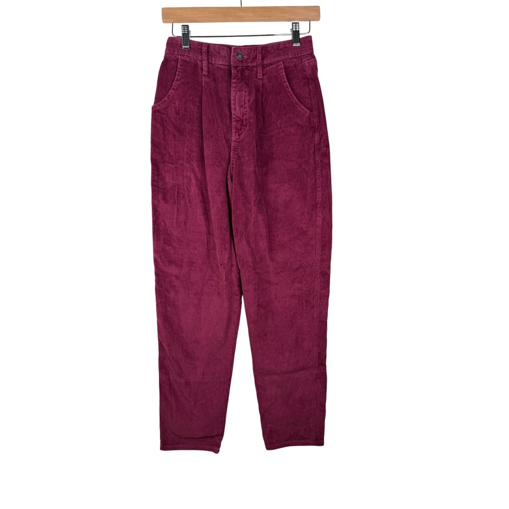 Hollister Ultra High Rise Corduroy Pants size 1/25W Red